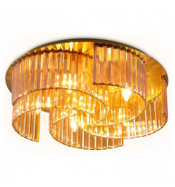 Накладной светильник Ambrella Traditional 2 TR5207/6 GD/TI золото/янтарь E27/6 max 40W D600*180
