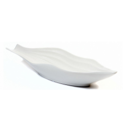 Блюдо декоративное (39.5х12х6 см) Белые листья 45000600