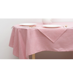 Скатерь с салфетками (145x200 см) Розовые полоски
