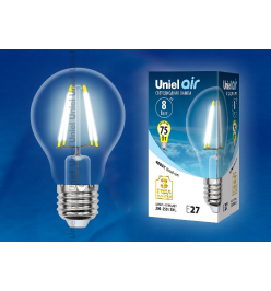 Лампа светодиодная Uniel Air E27 8Вт 4000K LED-A60-8W/NW/E27/CL GLA01TR картон