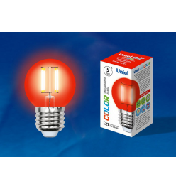 Лампа светодиодная Uniel Air Color E27 5Вт K LED-G45-5W/RED/E27 GLA02RD картон