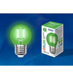 Лампа светодиодная Uniel Air Color E27 5Вт K LED-G45-5W/GREEN/E27 GLA02GR картон