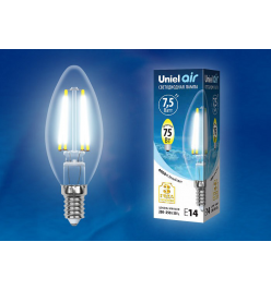 Лампа светодиодная Uniel Air E14 7.5Вт 4000K LED-C35-7,5W/NW/E14/CL GLA01TR картон