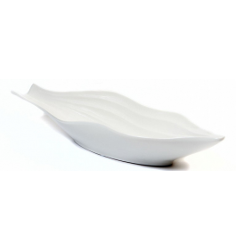 Блюдо декоративное (52.5х14.5х6 см) Белые листья 45000500