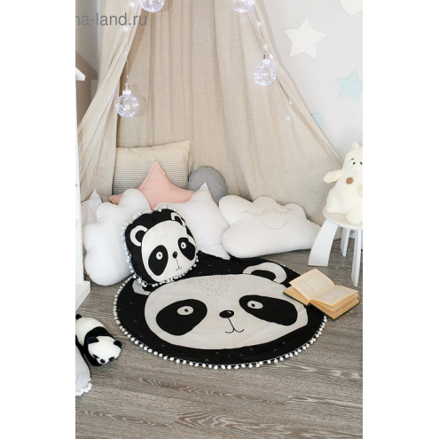 Набор из пледа детского и подушки (90x90 см) Панда